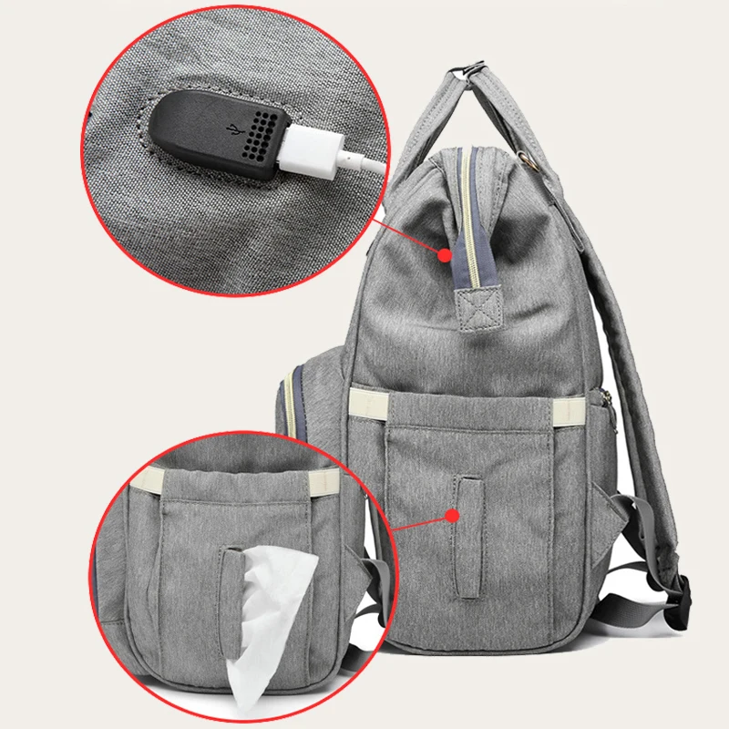 Сумки для подгузников с USB большая Улучшенная модная дорожная сумка