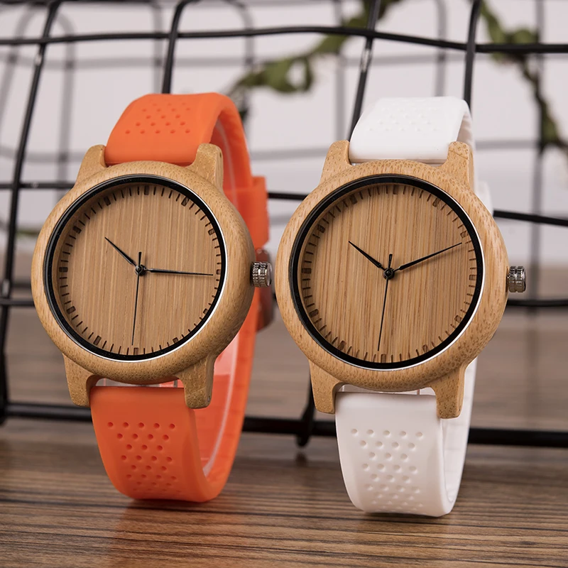 Reloj mujer BOBO BIRD женские часы набор бамбуковые женские часы силиконовый ремешок Япония движение наручные часы подарки