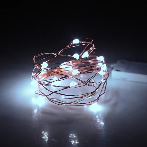 2 м 20LED медная проволочная гирлянда мини гирлянда сказочные светильники с питанием от аккумулятора для рождества праздничные декоративные светильники - Испускаемый цвет: White