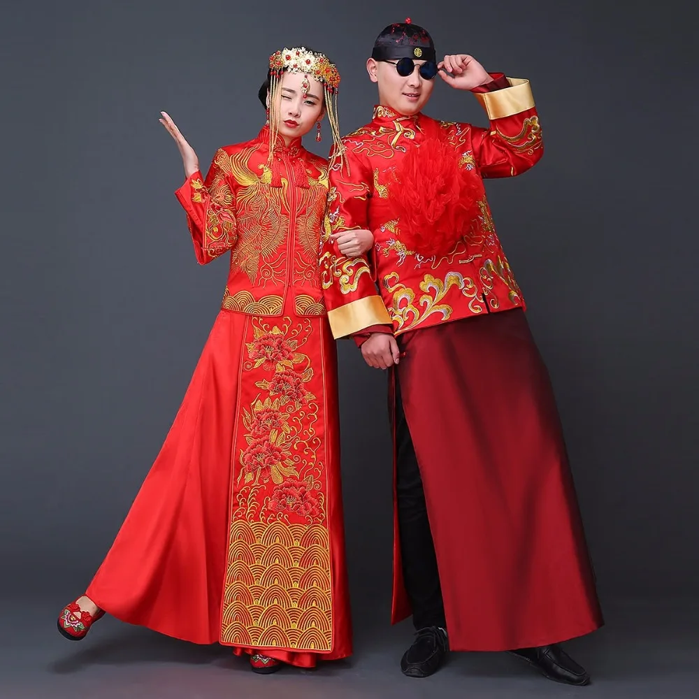 

Женское вечернее платье QiPao, длинное платье Ципао красного цвета для свадьбы