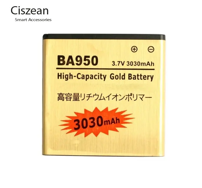 Ciszean 10 шт./лот 3030 мАч BA950 Золотой Сменный аккумулятор для ZR M36h SOL22 C5502 C5503 SO-04E AB-0300 +