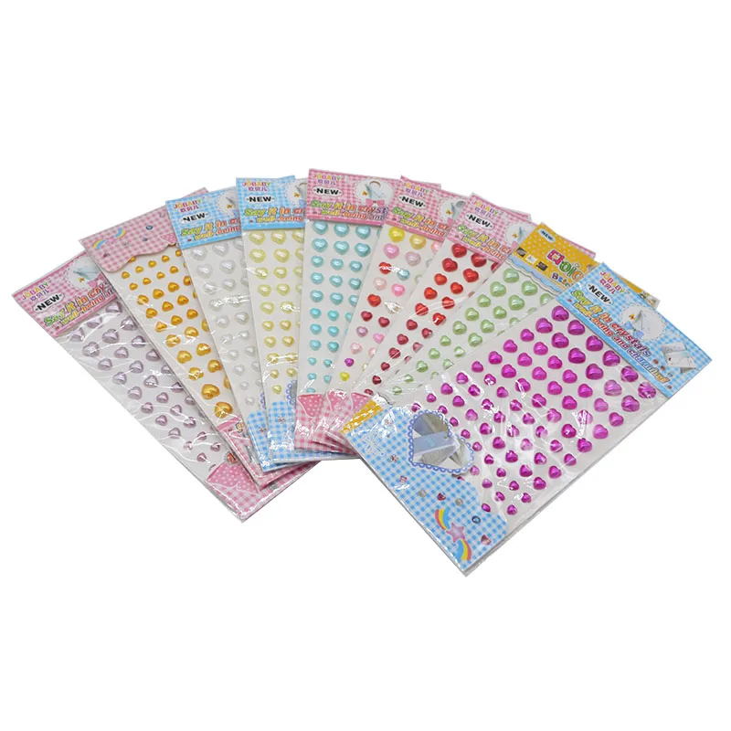 72 шт. жемчуг в форме сердца диамон стикер Самоклеющиеся Стразы Кристалл