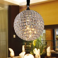 simple modern k9 crystal pendant lamp art room restaurant dining room round ball pendant light e14 lamp holder