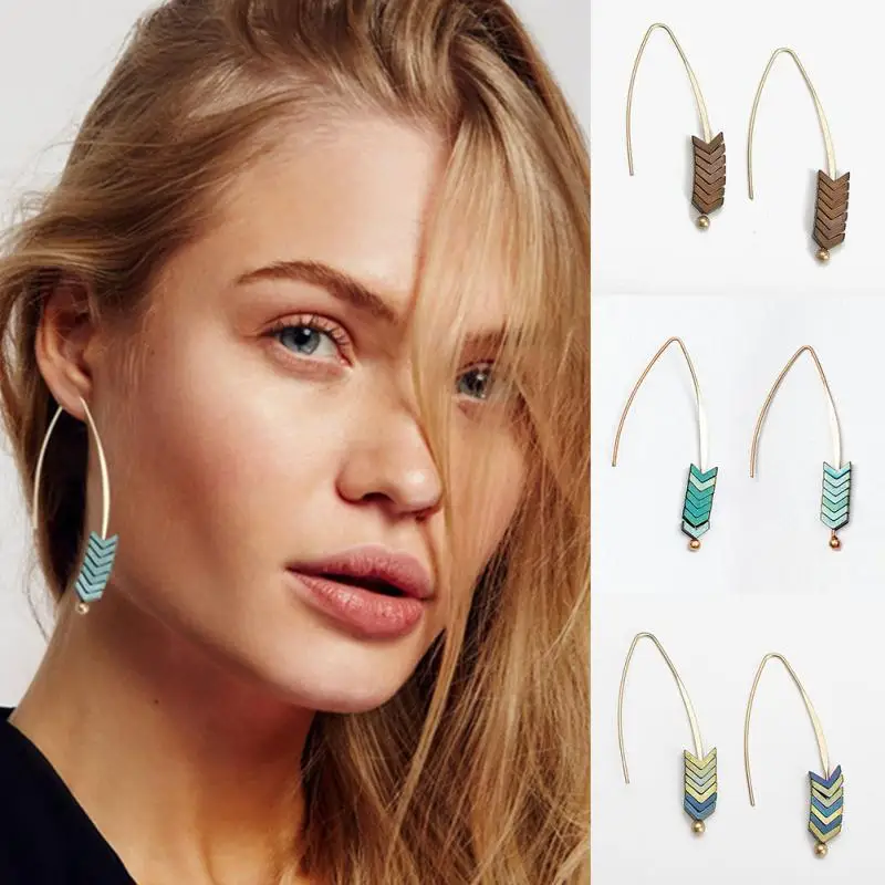 Простые очаровательные модные богемные женские Геометрические Винтажные серьги