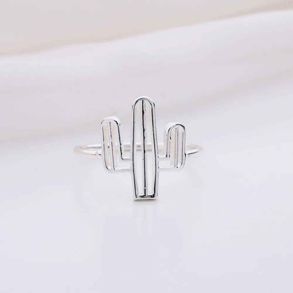 Женское Винтажное кольцо с кактусами Kinitial геометрическое Кольцо С КАКТУСОМ на