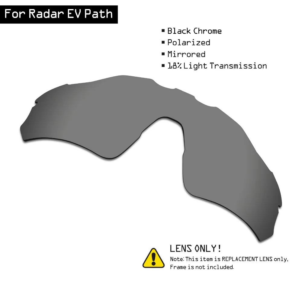 SmartVLT Polarized Sunglasses Replacement Lenses for Oakley Radar EV Path - Black Chrome