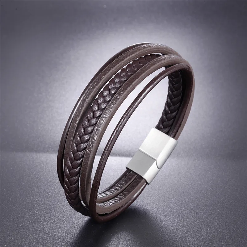 2019 Новое поступление Pulseira Masculina Feminina мужской браслет кожаный плетеный с