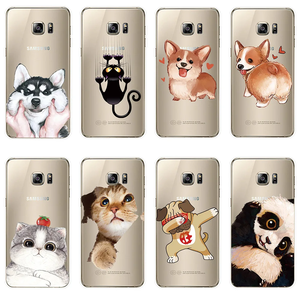 Силиконовые чехлы из ТПУ для Samsung Galaxy S6 S7 край S8 S9 S10 плюс S10e A6S A8S A9S 2018 Note 8 9 чехол