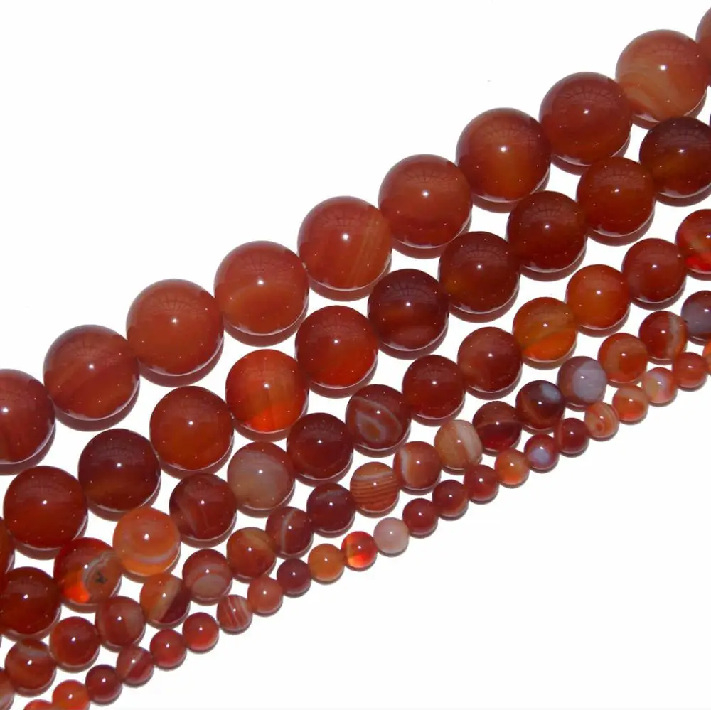 Red Striped agate Агаты бирюзой Натуральный Камень Бисер Амазонит Круглые бусины для самостоятельного изготовления ювелирных изделий Цепочки и ожерелья браслета 4/6/8/10/12 мм - Цвет: Red Striped agate