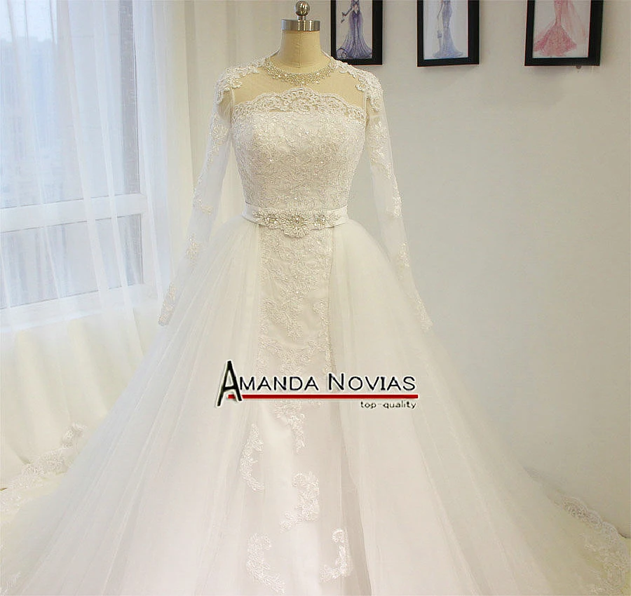 Роскошное свадебное платье со съемным шлейфом 100% реальные фотографии Amanda Novias |