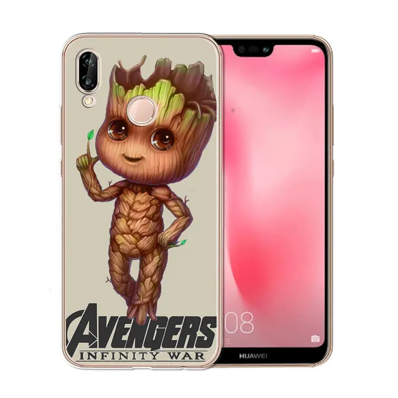 Чехол для Huawei Nova plus 2 3 3i Y2 II Y6 Y3 2017 мягкий силиконовый чехол etui телефона Groot с милым