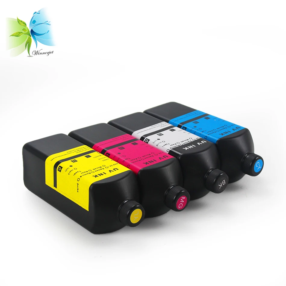 Winnerjet 1000 мл/бутылка BK C M Y УФ чернила для Epson 5113 Печатающая головка печати ПВХ KT