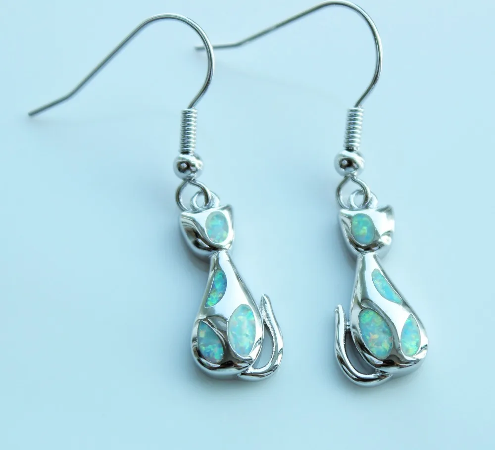 Женские серьги с опаловым покрытием белый/синий цвет|earring jewelry display|earrings appleearring