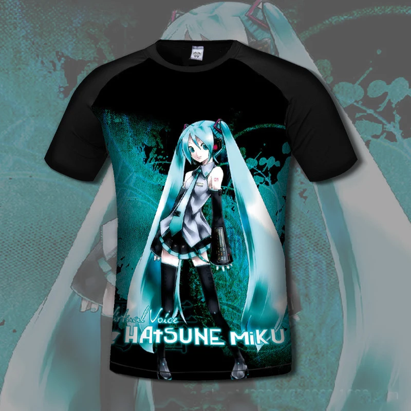 Vocaloid Hatsune Miku 3d Printing T-Shirt Anime Japanese Famous Animation Novelty Summer Adult Short Sleeve Tee Cosplay Costume |