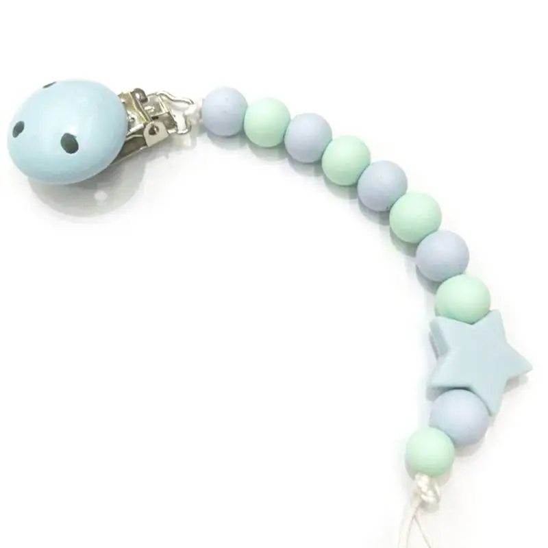 

Cute Baby Pacifier Chain Clip Child Bead Silicone Nipple Chains Strap New Holder Newborn Appease Supplies 03KD
