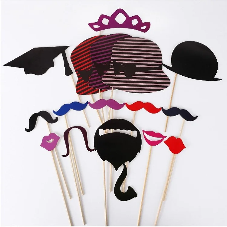 Смешной реквизит для фотографий 76 шт. Свадебные украшения Photo booth Prop On Stick Новые вечерние украшения Рождество Усы день рождения