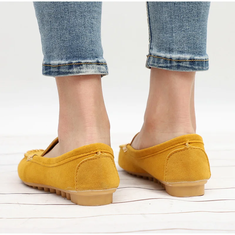 Women Flats Suede Candy Color Loafers Slip on Casual Flat Shoes Soft Ballet Flat Spring Moccasins Shallow Ladies Shoes Puls Size