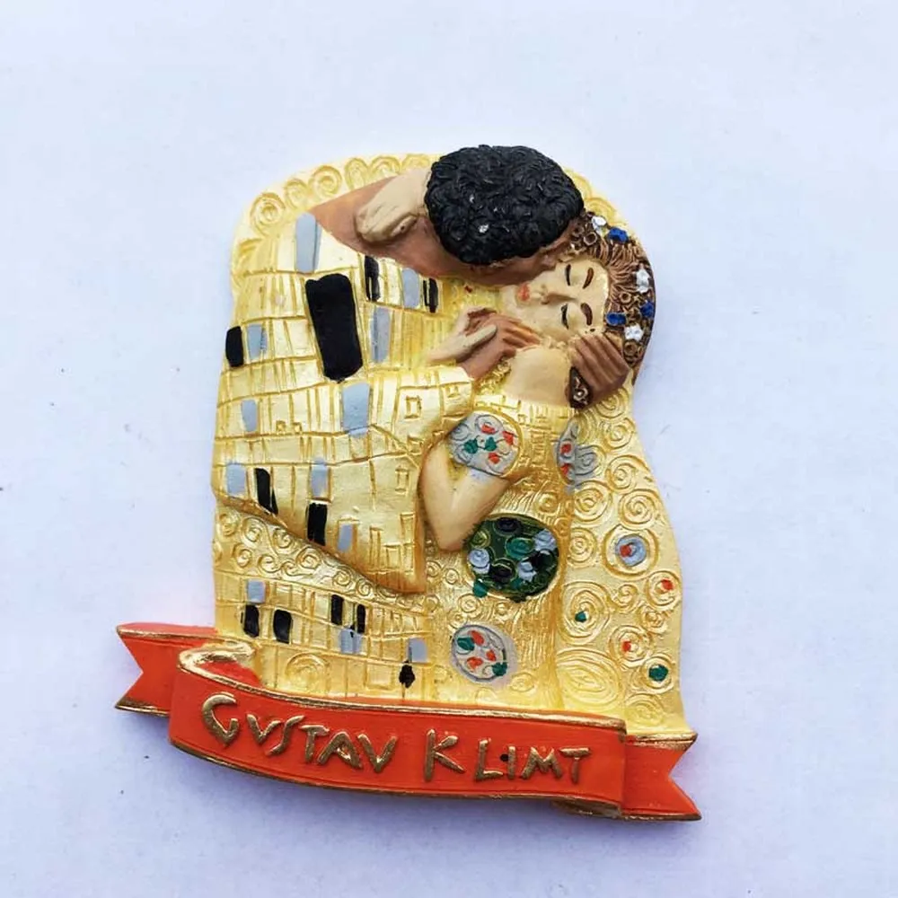 1pcs Europe Austria Vienna Painter Gustav Klimt Kiss Tourist Souvenir Fridge Magent Refrigerator Stickers Home Decor|Магниты на