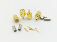 100pcs300pcs brass gold plated sma male plug crimp rg174 rg316 lmr100 cable rf adapter connector