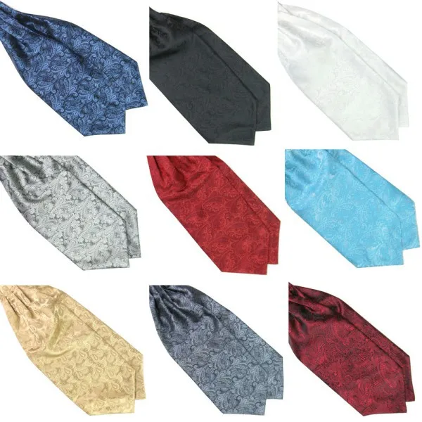 

Hot Ascot Tie Cravat Men Neck Tie Satin Self Tie For Wedding