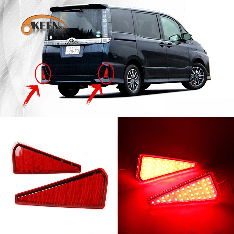 OKEEN 2 шт. Светодиодный отражатель заднего бампера светильник для Toyota Noah 2015 Voxy