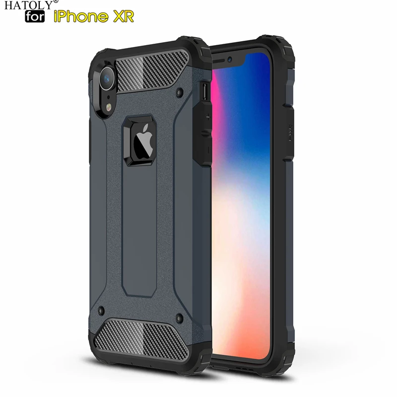 

HATOLY For Coque Apple iPhone XR Case for iPhone XR Heavy Armor Slim Hard Rubber Cover Silicone Phone Case for iPhone XR 6.1"