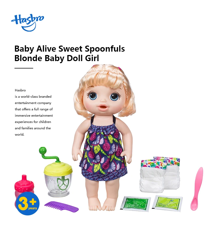 Hasbro Baby Alive сладкие ложки Детские кавайные платья куклы для девочек мягкая милая кукла-девочка игрушки мягкие куклы гуманоиды подарок для детей