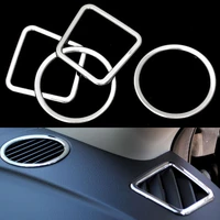 bbqfuka auto car chrome center console air condition vent outlet cover trim sticker fit for jeep compass 2011 2016 4pcs