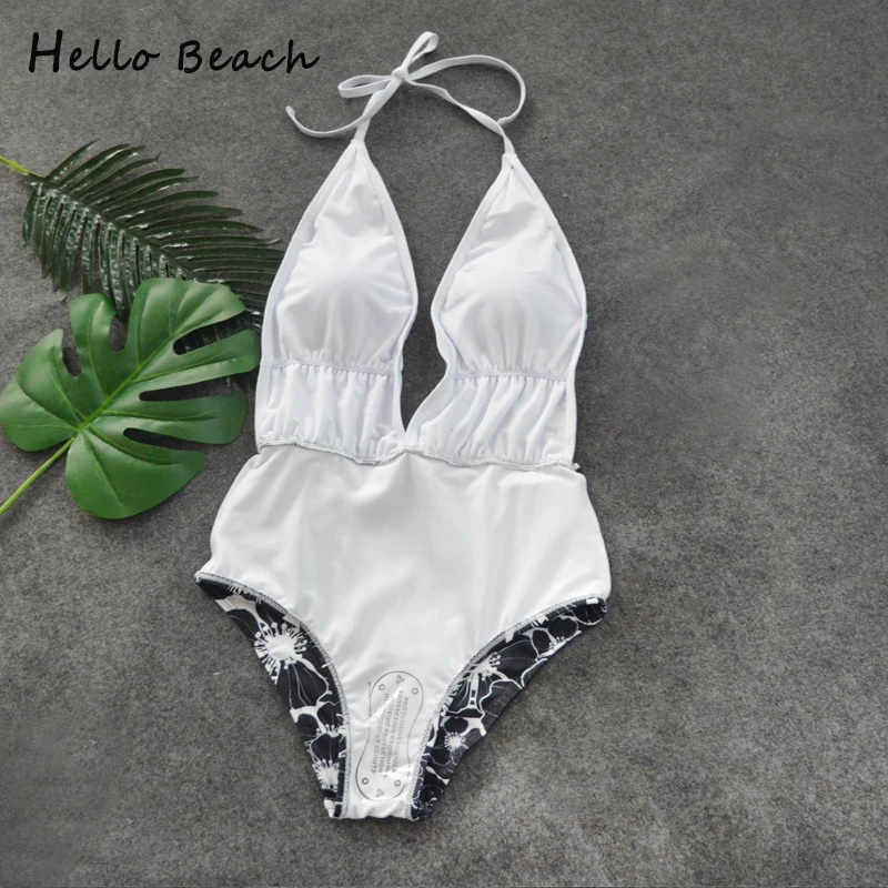 HELLO BEACH 2018 купальник женский с открытой спиной купальный костюм сексуальный