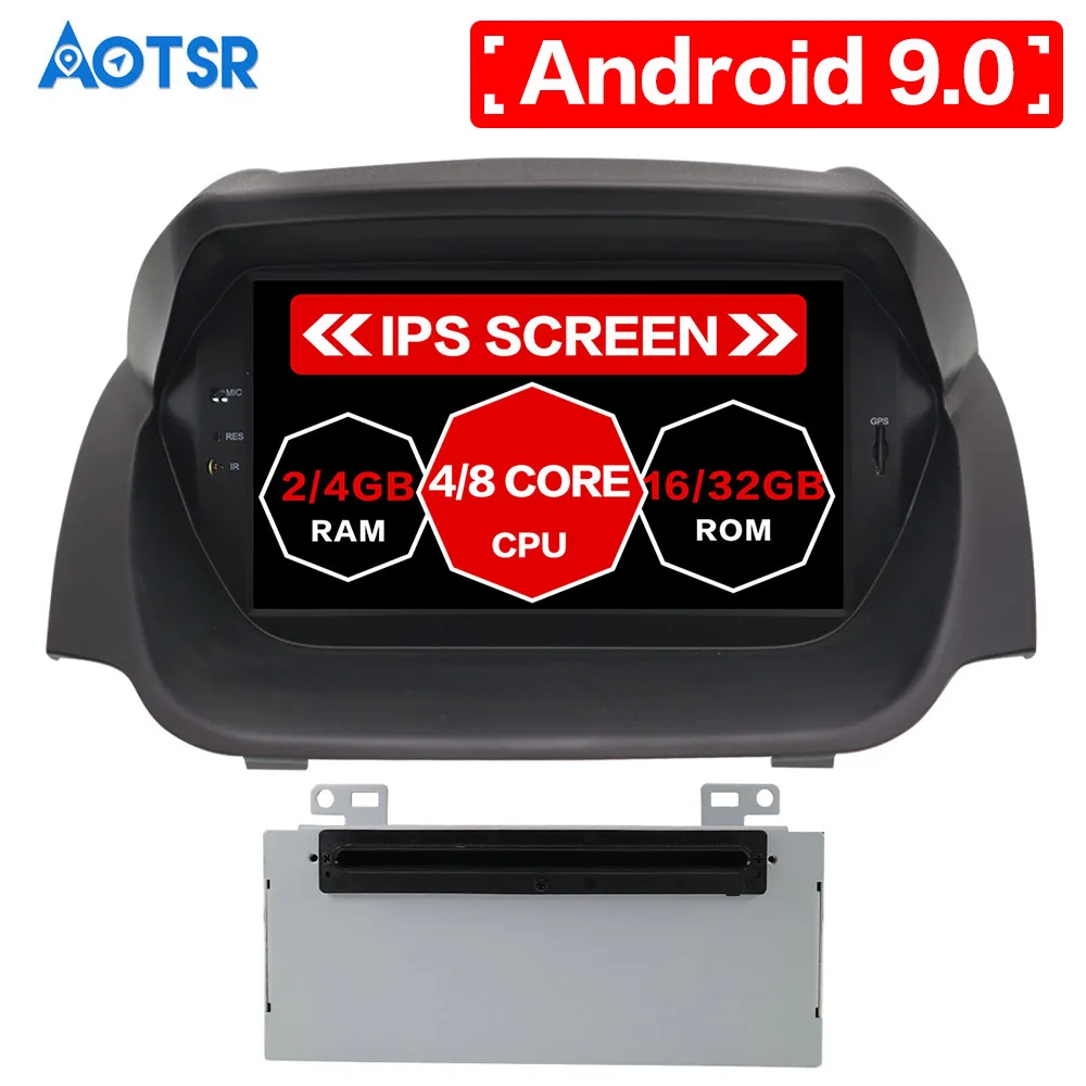 Android 9,0 4+ 32gb Автомобильный gps навигатор 2 Din dvd-плеер для Ford Fiesta 2012 2013 Мультимедиа Радио buit-in DSP ips