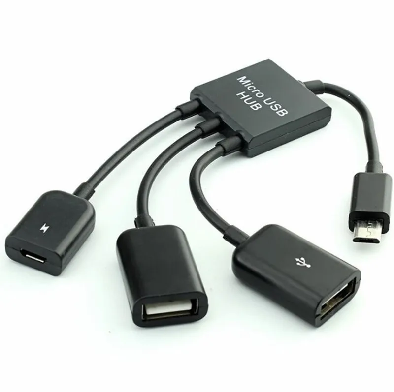 100 шт./лот * 3 в 1 микро usb OTG концентратор кабель разъем сплиттер порта USB зарядное