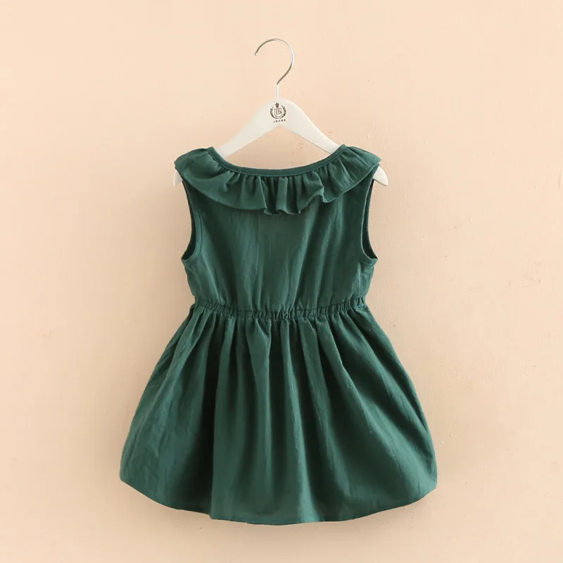 Vintage Emerald Girls Dress Summer Party Wedding Special Occasi Princess backless dress for toddler kids clothing 2-7y | Детская одежда