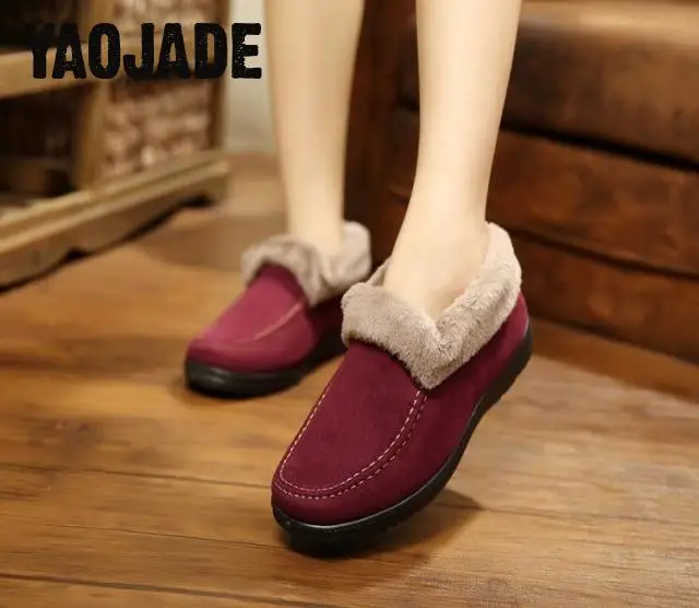 2017 Winter Warm Plush Size35-42 Women Shoes Snow Boots Fur Inside Antiskid Bottom Keep Mother Casual | Обувь