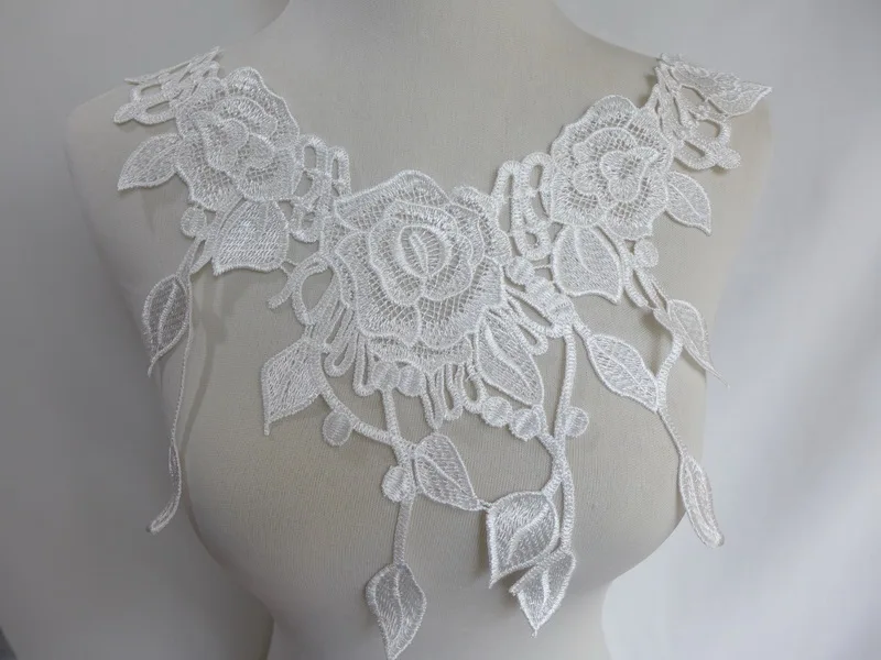 Лидер продаж воротник с белыми и черными розовыми листьями цветочный Кружевная