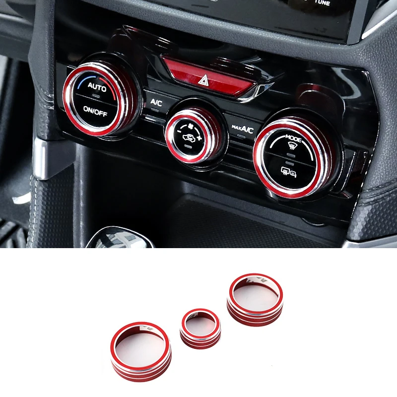 

QHCP Aluminium Alloy Car Sport Mode Knob Adjust Button Switch Ring Control Panel AC Knob Cover For Subaru Forester 2019 XV 18-19