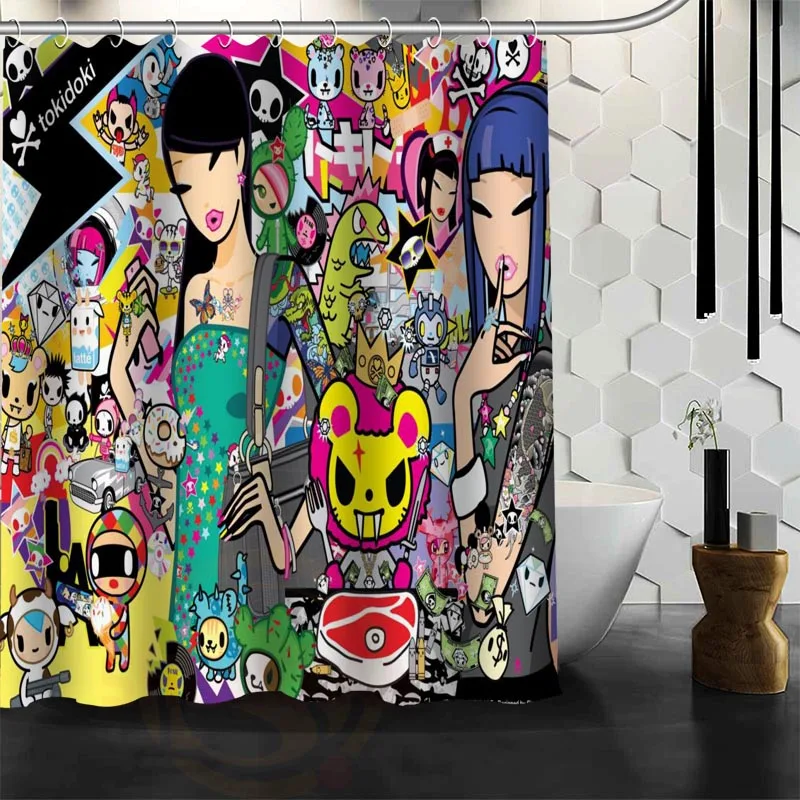 Водонепроницаемая занавеска для душа Tokidoki ванной из полиэстера с защитой от
