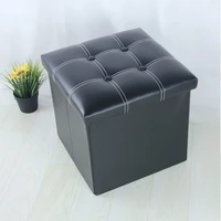 free shipping pu square stool with storage space living room ottoman kids toy storage box foldable bookcase footrest furniture