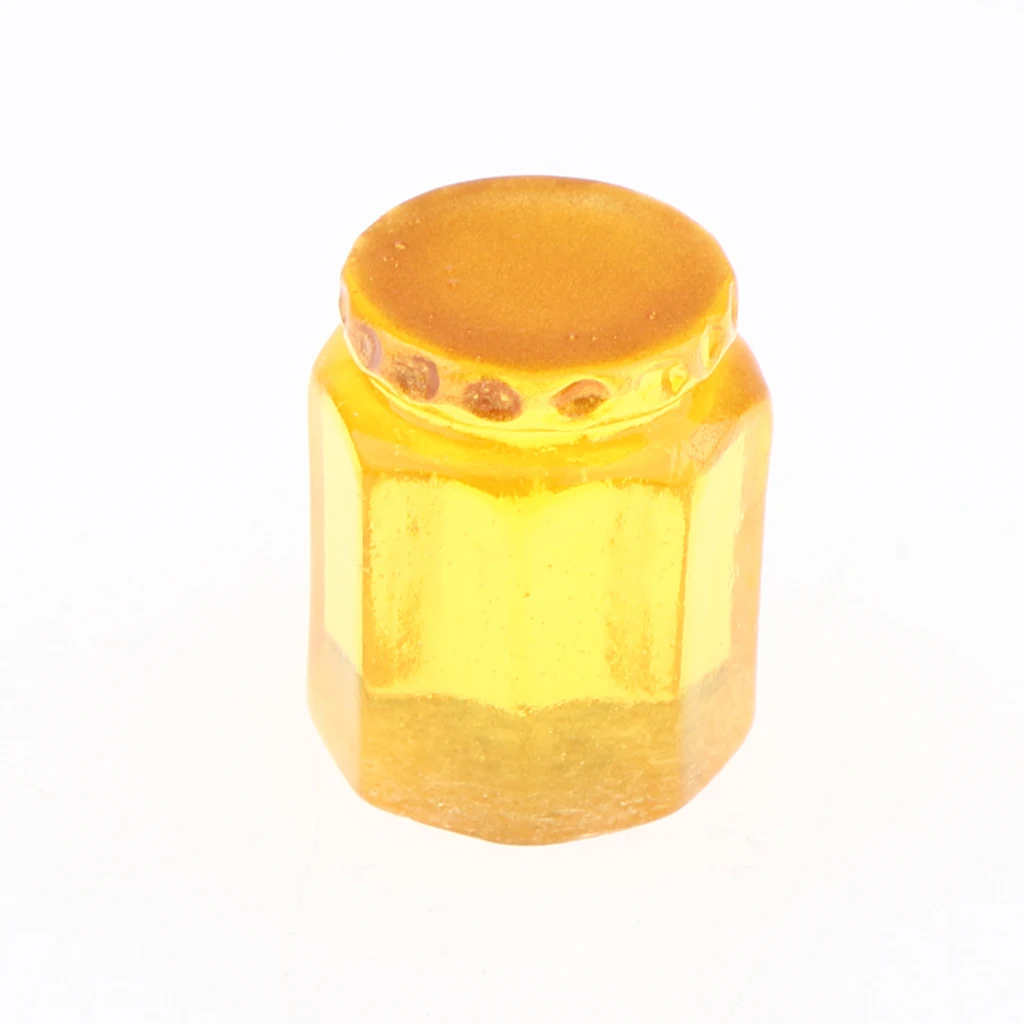 10 Pieces 1/12 Dollhouse Miniature Canned Food Honey Jars Jam Jar Kitchen Decorations Groceries Accessories Yellow / Red |