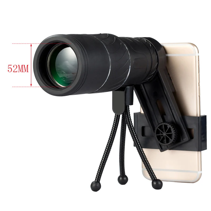 Новый монокулярный телескоп объектив камеры 16X52 HD широкоугольный для мобильного