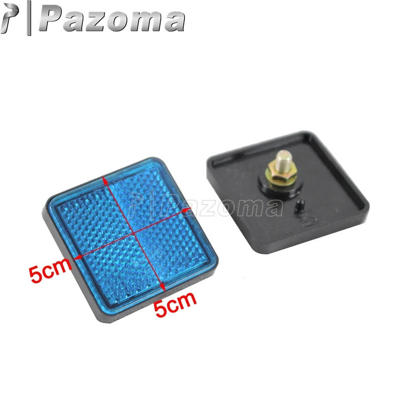 Pazoma 1 пара мотоциклов ATV пластиковые синие Красные Белые квадратные отражатели