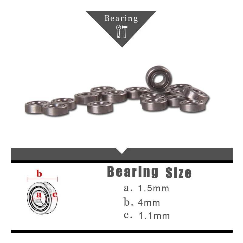 2016 Hot Sale 10PCS 1.5x4x1.1mm Stainless Steel Bearings for