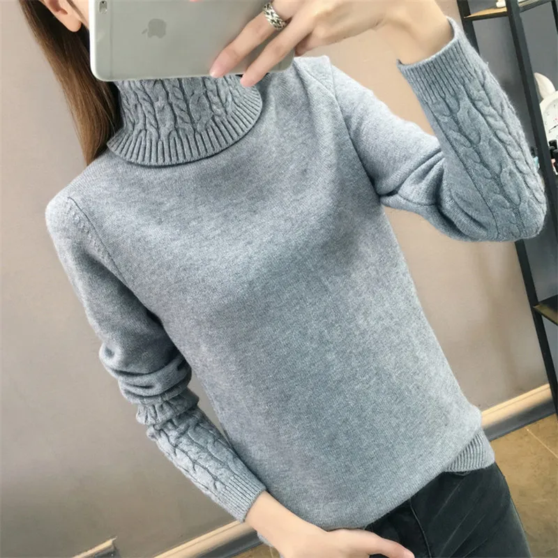 Autumn winter turtleneck sweater women's new bottoming shirt casual hood thickening slimming female sueter mujer VS097 | Женская