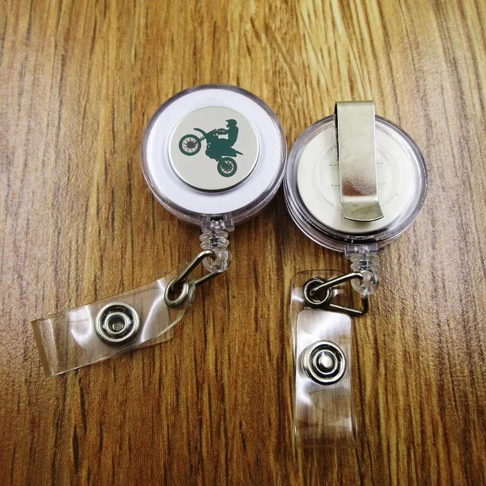

Dirt Bike ID Badge Reel for Docter Nurse Teacher Student retractable recoil id badge holder work fun