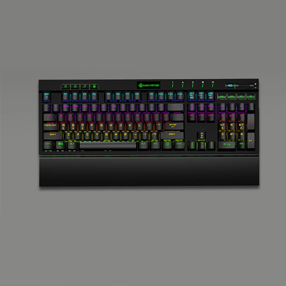 Magic-Refiner MK12 механическая клавиатура игровая клавиатура USB Проводная клавиатура 12 RGB 19 подсветка механический оптический переключатель 104 ключ