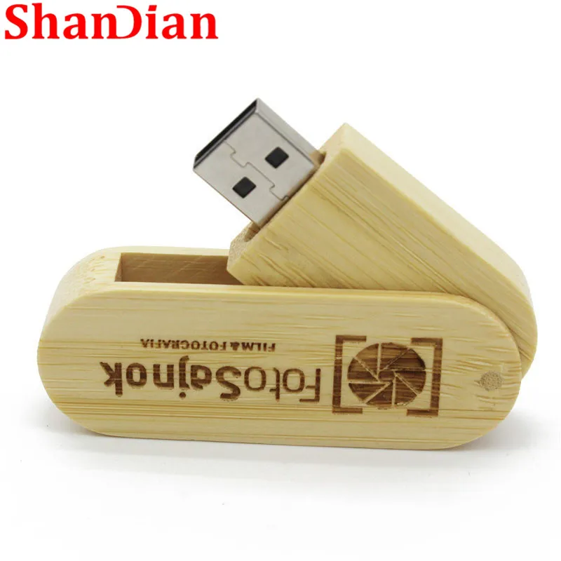 SHANDIAN (более 1 шт. бесплатный логотип) rotatabl деревянный usb флэш накопитель 8gb16gb 32gb 64GB