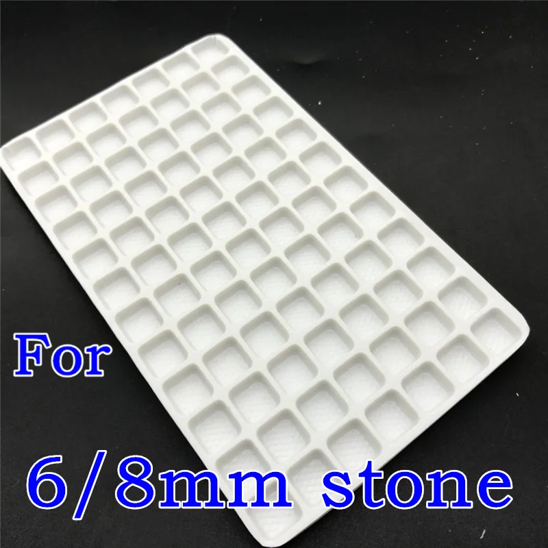 TopStone 66 шт пластиковые белые лотки для кладки/защиты каплевидных, Navette, Овальные, прямоугольные, космические, стакан Rivoli хрустальные стразы - Цвет: square 84ge
