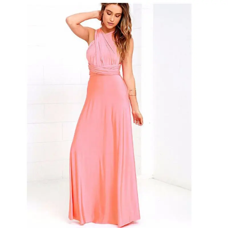 Женское многоходовое платье-трансформер в стиле бохо, Клубное платье макси, сексуальное Бандажное длинное платье, вечерние платья подружек невесты, бесконечное платье, женское платье - Цвет: wedding dress