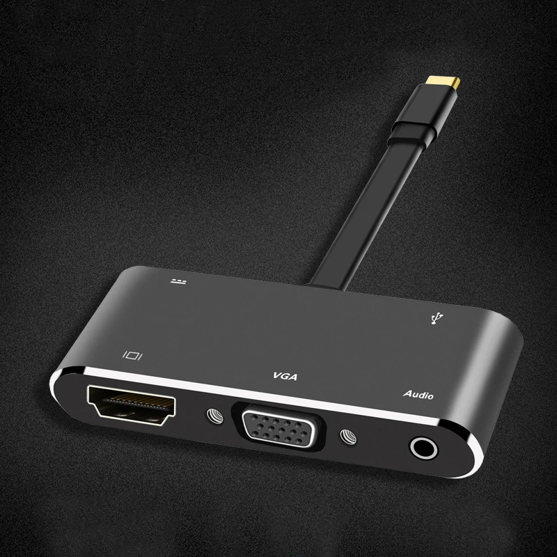 5 в 1 USB C к HDMI адаптер Type HDMI/VGA/аудио/USB 3 0 порт + конвертер для ноутбука Macbook новое