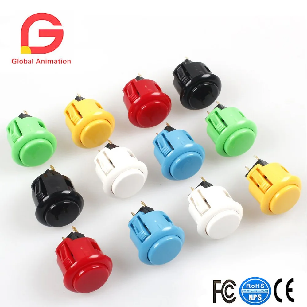 12x Sanwa оригинальная ручная кнопка 24 мм аркадные кнопки для Jamma Mame PS3 Xbox 360 (Mad Catz SF4 OBSF