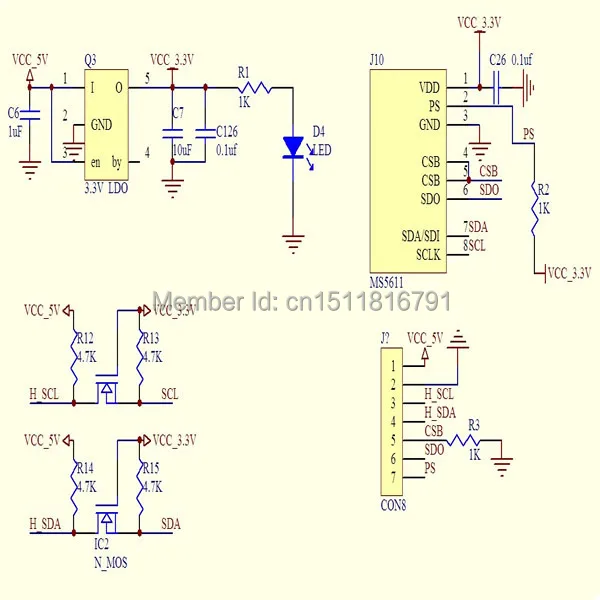 WQScosea Q8S 97 3 в 5 IIC SPI MS5611 высокого разрешения атмосферное давление альтиметр сенсор